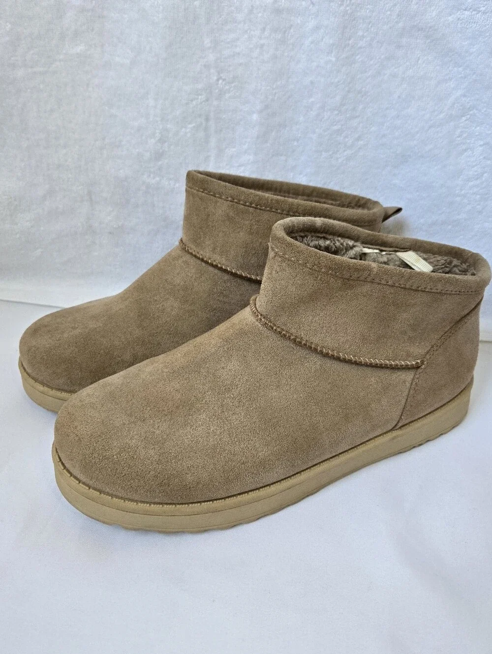 White Mountain Inspo Women’s 11 Suede Leather Ankle Booties Taupe